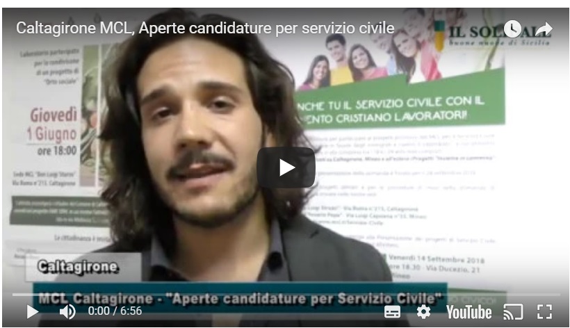 Caltagirone MCL, Aperte candidature per servizio civile