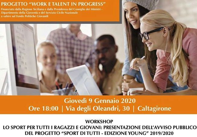 Workshop "Lo sport per i ragazzi e giovani" con un altro progetto di "Work e Talent in progress"