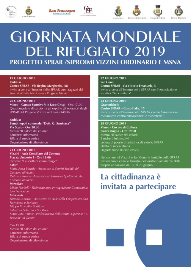 EVENTI 2019 PER LA "GIORNATA MONDIALE DEL RIFUGIATO"