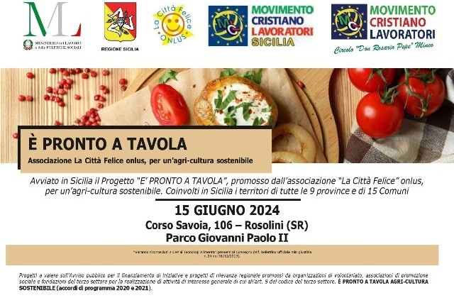 Rosolini. Riflettori su agri-cultura sostenibile e G.A.S. con il progetto "E’ pronto a tavola"