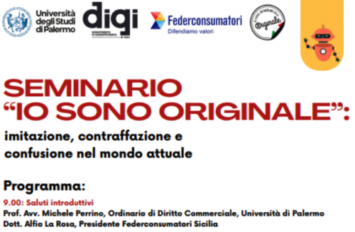 Contraffazione: seminario UniPA e Federconsumatori a Palermo, mercoledì 4 ottobre, dalle 9, nell'aula 3 del Dipartimento di Giurisprudenza dell'Unive...