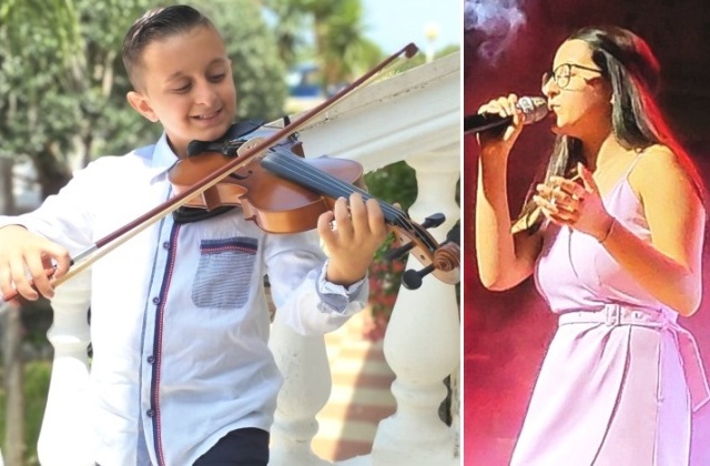 Da Niscemi a Sanremo, il cantante violinista Francesco Maugeri, 11 anni, e la sorella Carola, 16 anni, talenti canori emergenti della città