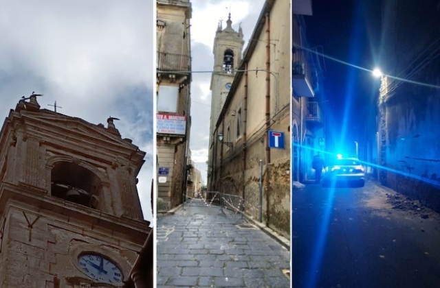 Caltagirone. Maltempo: pericoli dopo crollo piccole porzioni cupola e campanile Chiesa Immacolata, chiusa via Sant’Antonino. Lavori per riaprire la Villa comunale e Villa Patti