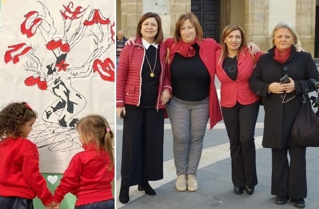 Niscemi. Palazzo comunale illuminato di rosso "contro la violenza sulle donne" e per ricordare quelle tragicamente uccise in città 