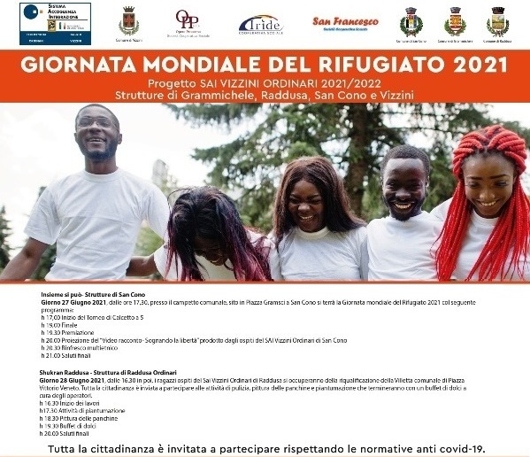 Eventi a San Cono e Raddusa coi centri Progetti SAI Vizzini Ordinari Giornata Mondiale Rifugiato