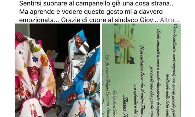 Pasqua solidale: sindaco e giunta di Mirabella Imbaccari rinuncia a indennità e regala uova pasquali a tutti i piccoli mirabellesi