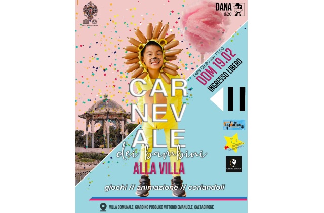 Caltagirone. Domenica 19 febbraio, dalle 9,30, alla Villa comunale, “Carnevale dei bambini”