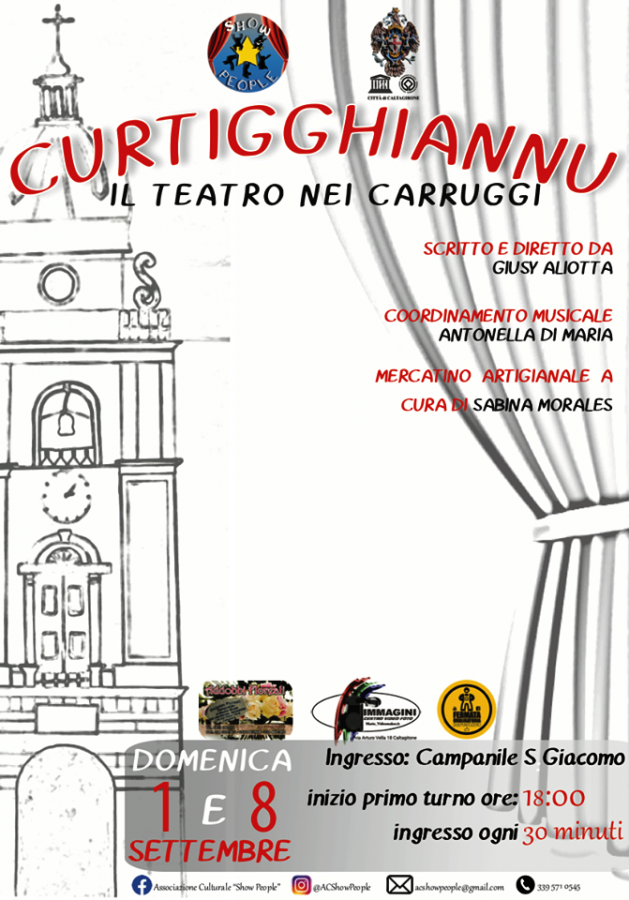 Caltagirone: 1 e 8 settembre, progetto sociale Curtigghiannu: Teatro nei carruggi