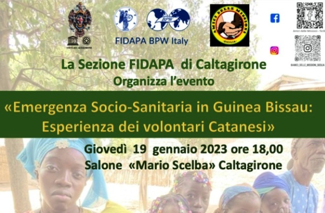 Caltagirone. Fidapa: “Emergenza socio-sanitaria in Guinea Bissau. L’esperienza dei volontari catanesi”, giovedì 19 gennaio, ore 18, municipio 