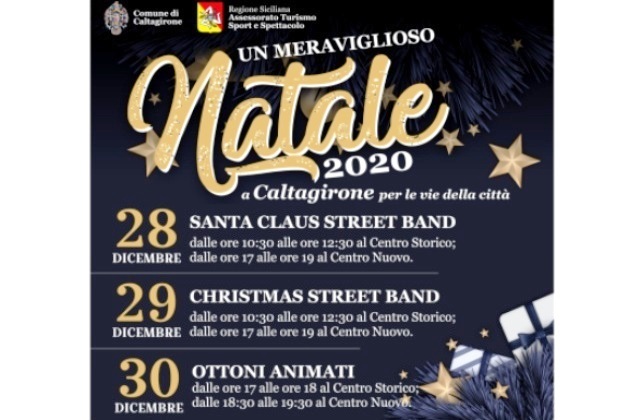 “Un meraviglioso Natale”: 28, 29 e 30 dicembre musica itinerante per le vie di Caltagirone