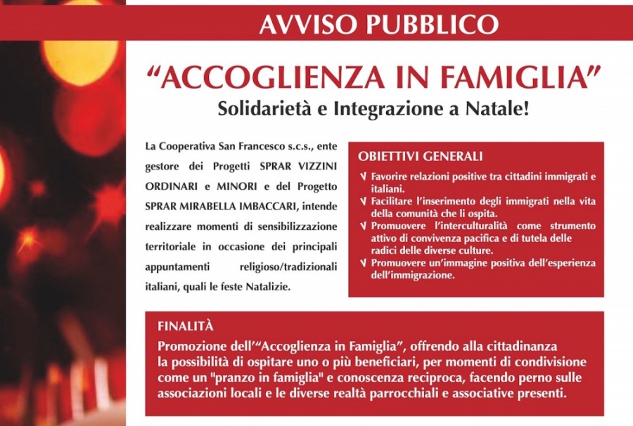 "Accoglienza in famiglia", presentazione del Progetto