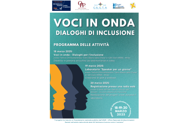 UNAR. XXI Settimana di azione contro il razzismo. Tre giorni di iniziative a Mineo, 18 – 19 e 20 marzo, con l’iniziativa “Voci in Onda” - Dialoghi di inclusione