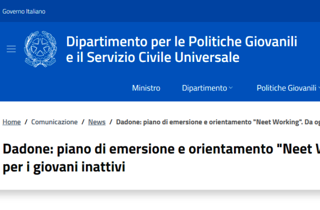 Dadone: piano di emersione e orientamento "Neet Working". Da oggi più strumenti per i giovani inattivi