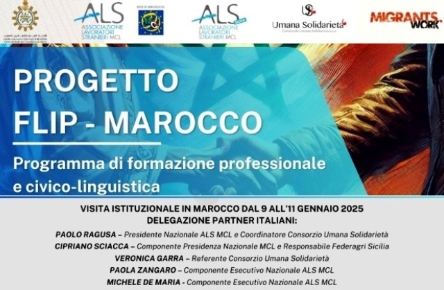 Dal 9 all'11 gennaio la missione dell'ALS MCL, guidata dal siciliano Paolo Ragusa, in Marocco con l'obiettivo di creare nuovi “corridoi lavorativi” nell’area del Mediterraneo