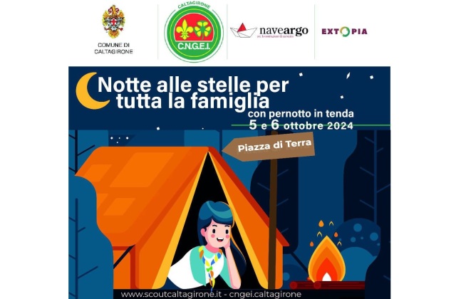 Gruppo Scout CNGEI Caltagirone. "Notte alle stelle per tutta la famiglia": sabato 5 e domenica 6 ottobre a “Piazza di Terra” (giardino dell'ex Educandato San Luigi)