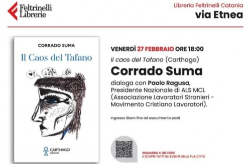 Catania. Oggi lo scrittore Corrado Suma, autore de "Il caos del Tafano" dialoga con Paolo Ragusa, Presidente nazionale ALS MCL 