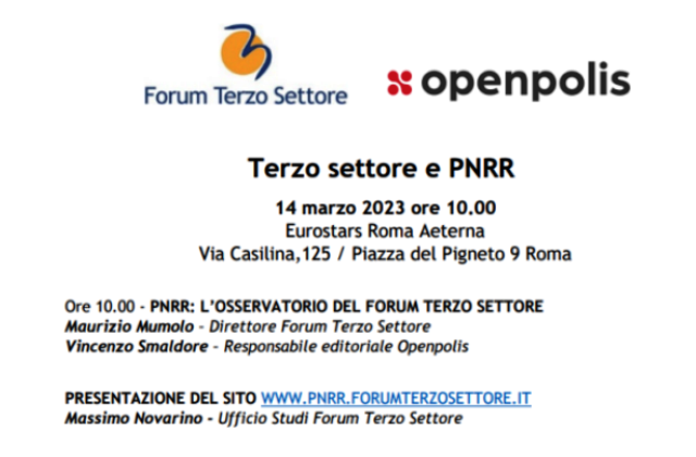 PNRR e Terzo settore, il 14 marzo la presentazione del nuovo Osservatorio