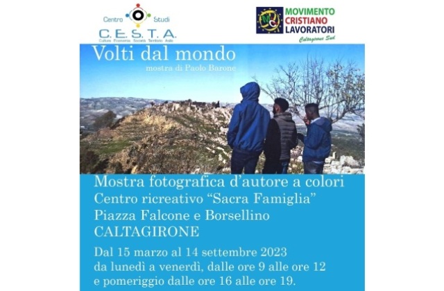 “Volti dal mondo” è la mostra di Paolo Barone che fino al 14 settembre espone a Caltagirone 44 foto presso il Centro ricreativo “Sacra Famiglia, in piazza Falcone e Borsellino, su iniziativa del Centro Studi C.E.S.T.A. e MCL