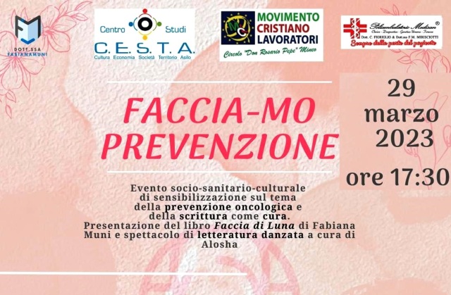 Mineo. "Facci-amo prevenzione" oncologica, con particolare riferimento al tumore al seno. Se ne parla mercoledì 29 marzo, ore 17.30, al Circolo di Cultura "Luigi Capuana"