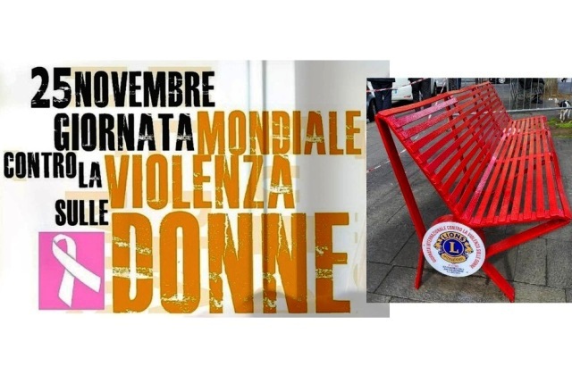 Lions Club Caltagirone: una panchina rossa “simbolo lotta a violenza e per donne vittime”