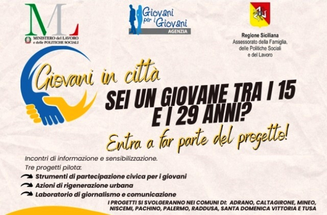 "Giovani in Città": percorsi di progettazione partecipata e progetti pilota di innovazione sociale