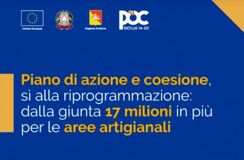 Piano di azione e coesione, dalla Regione Siciliana 17 milioni in più per le aree artigianali: cresce la dotazione dell’avviso pubblico che finanzi...