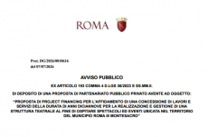 Comune di Roma. Avviso: "Proposta di Project Financing per affidare struttura teatrale nel territorio del Municipio Roma III Montesacro”