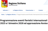 Programmazione eventi fieristici internazionali 2025 e I bimestre 2026 ed approvazione Avviso