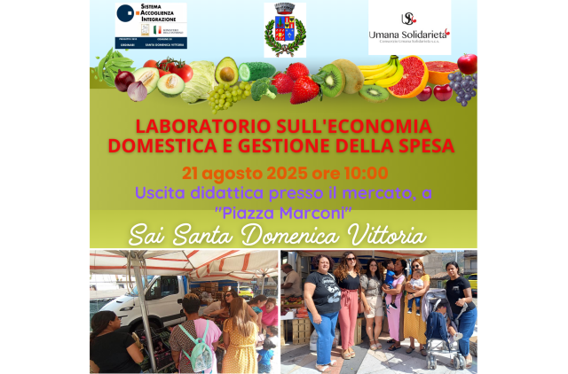 SAI di Santa Domenica Vittoria. Uscita didattica al mercato per gli ospiti beneficiari del progetto