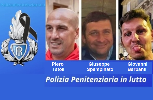 Mineo piange i tre agenti di polizia penitenziaria "menenini" morti ieri, dopo un tragico incidente stradale, sulla strada statale 385