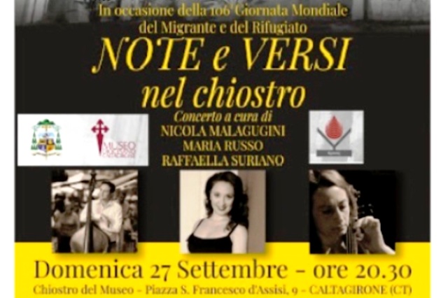 Musica e poesia per 106^ Giornata Migrante e Rifugiato, domenica 27 a Caltagirone, in Diocesi